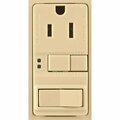 Cooper Wiring Gfci Receptacle And Switch, 2 -Pole, 15 A, 125 Vac, Nema: Nema 5-15R, Ivory SGFS15V-MSP